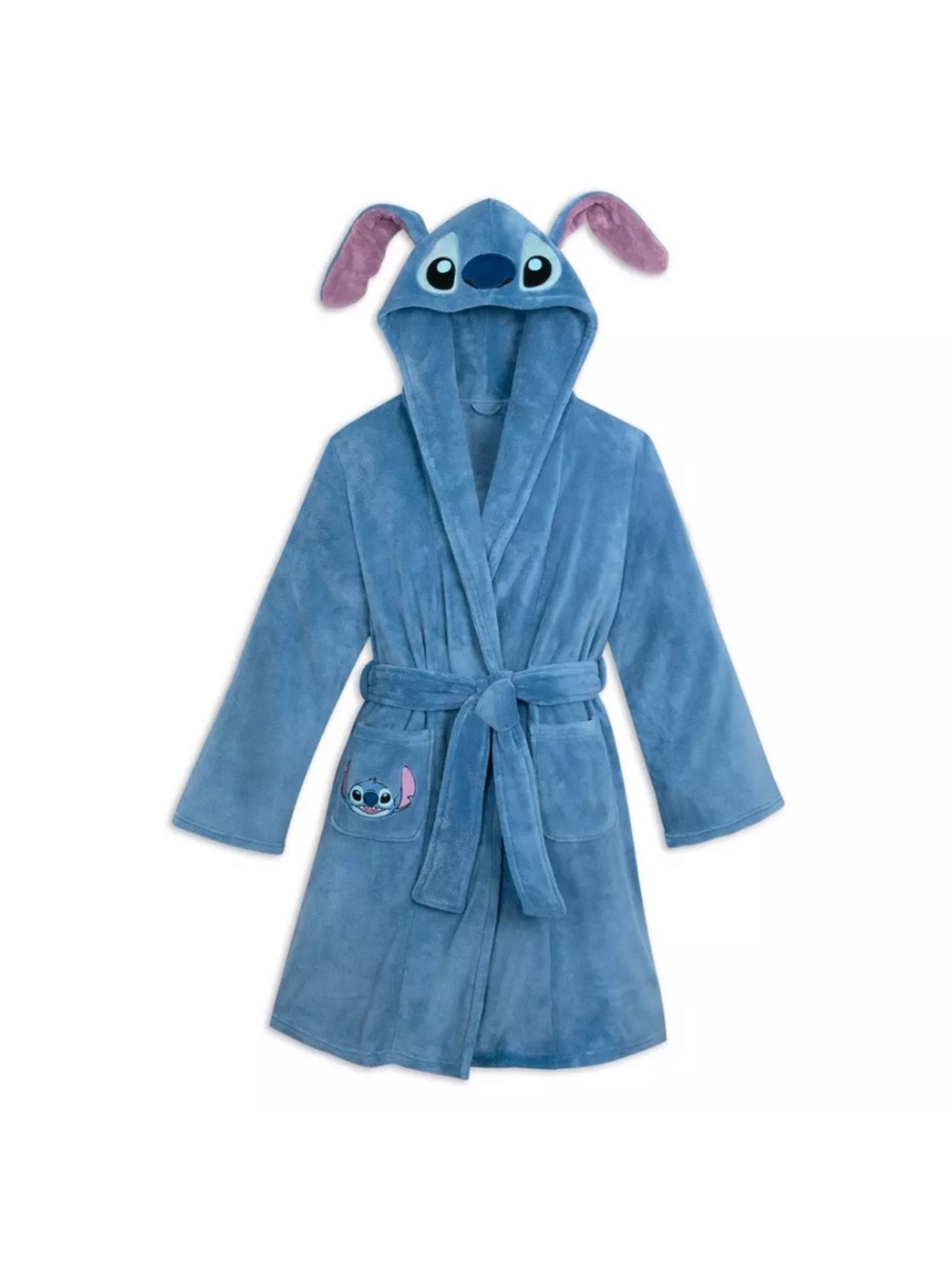 Disney Stitch Hooded Bathrobe Robe Blue 2X NWT